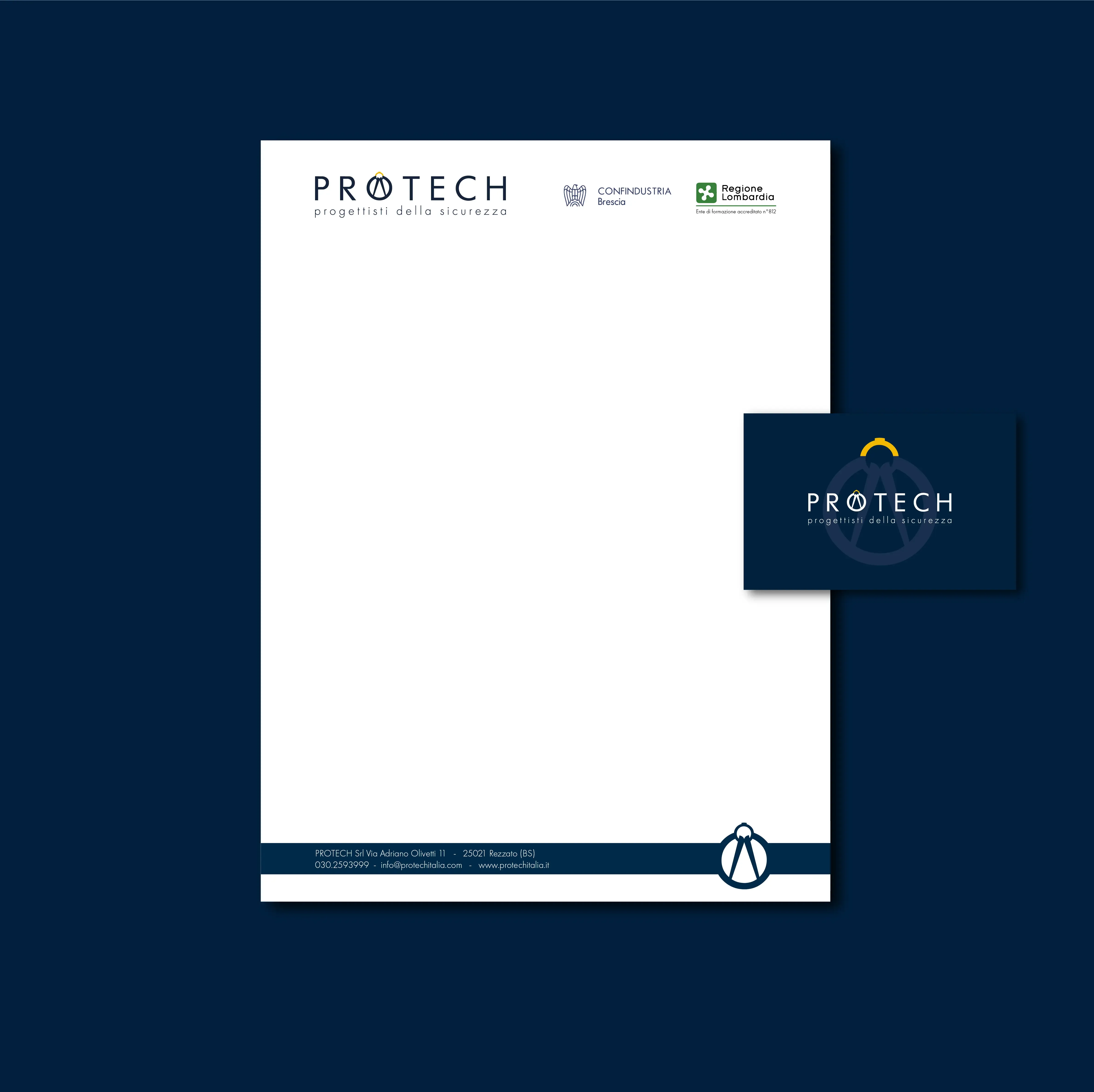protech: biglietto da visita e layout dei documenti